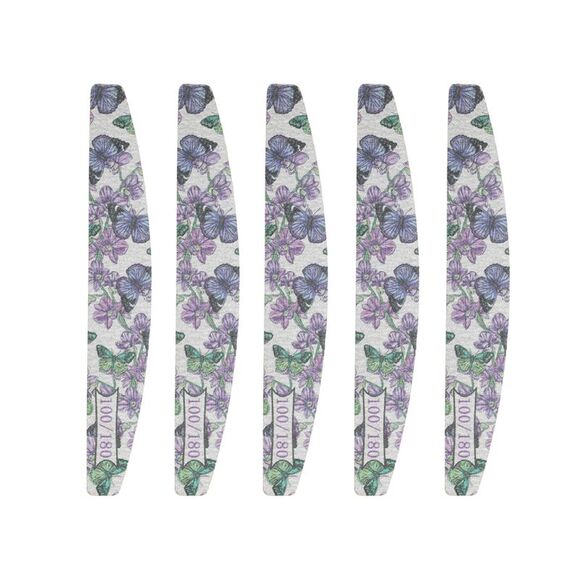 Half-moon HD-009 Nail Files Colorful 5 Pcs - Picture 1 of 6